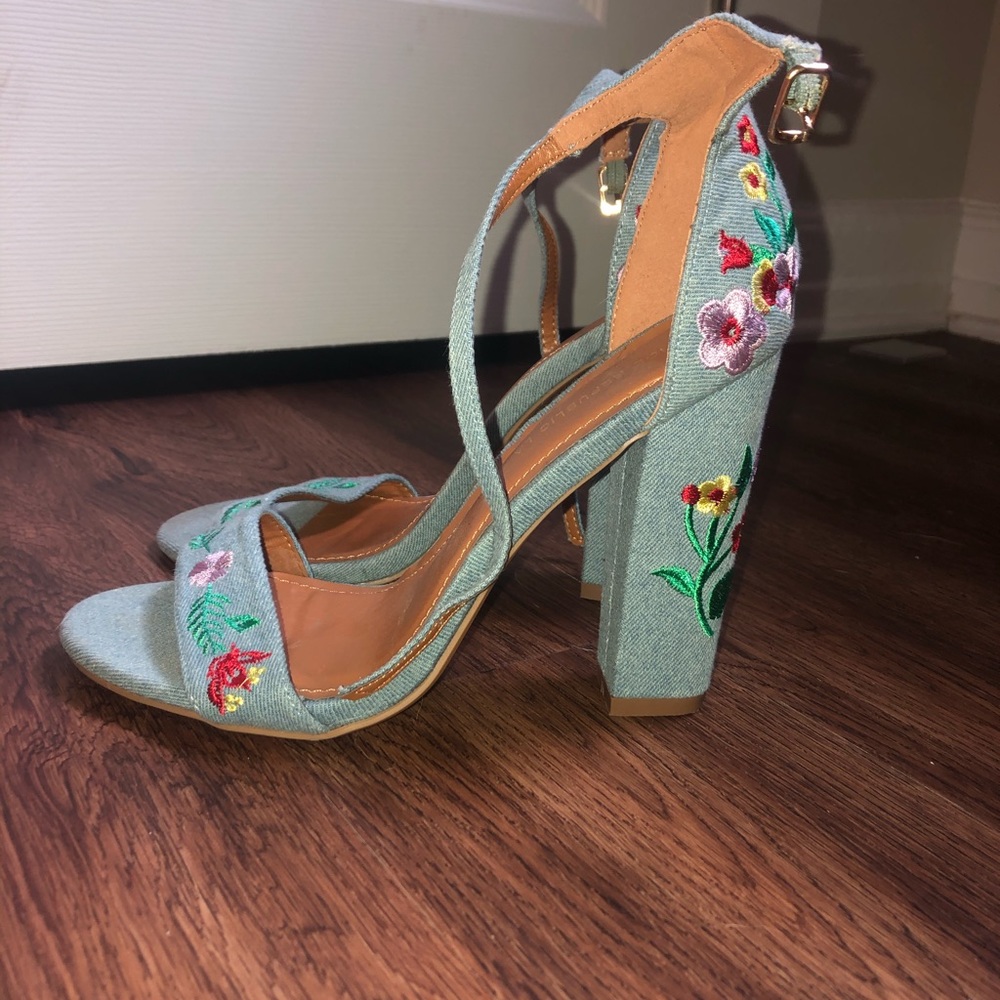 Jean high heels